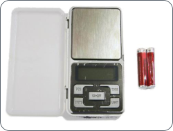 Pocket scales weigh up to 200 grams by 0.01 gram increments.