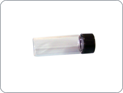 One ounce glass sample bottle. Approx 12 mm dia x 46 mm high