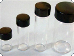 Foursizes of glass sample bottles