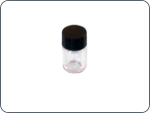 Half ounce plastic sample bottle approx 12 mm dia x 28 mm high