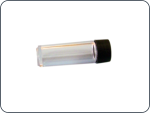 One ounce plastic sample bottle Approx 12 mm dia x 50 mm high