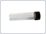 Two ounce glass sample bottle. Approx 15 mm dia x 60 mm high